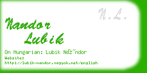 nandor lubik business card